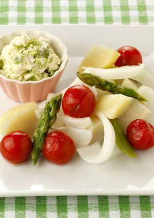 温野菜と空豆クリームチーズディップ-レシピのメイン写真
