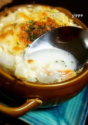 鍋いらず☆ヘルシー白菜のスープグラタン-レシピのメイン写真