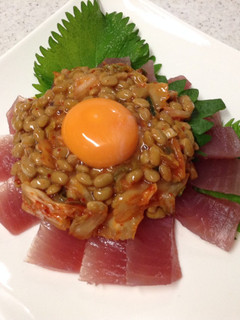♥簡単おつまみ♪マグロのキムチ納豆がけ-レシピのメイン写真
