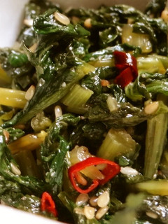 間引き大根菜炒・オイスタース・白ごま-レシピのメイン写真