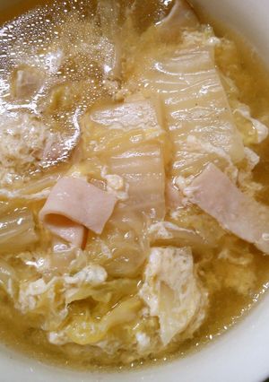 ランチに♪ 白菜 ハム 卵の 簡単スープ-レシピのメイン写真