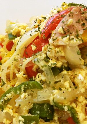 ﾍﾞｰｺﾝと野菜のｽｰﾌﾟﾊﾟｽﾀ♪-レシピのメイン写真