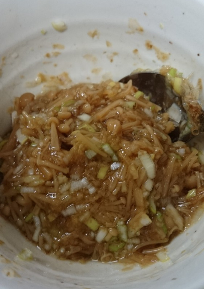 ご飯のお供にねぎとかつおぶしのなめ茸和え-レシピのメイン写真