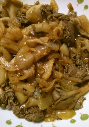 玉ねぎ 舞茸 牛肉の バター醤油ソテー！-レシピのメイン写真