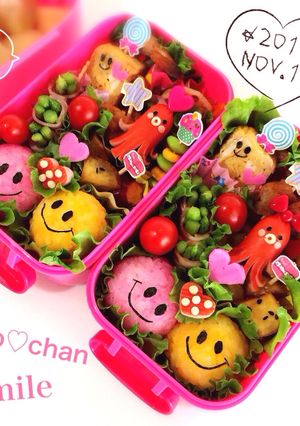 簡単！ニコちゃん スマイル♡ キャラ弁-レシピのメイン写真