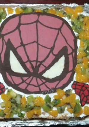 スパイダーマンのキャラケーキ！-レシピのメイン写真