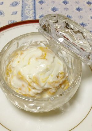 水切りヨーグルトでまるでマンゴーケーキ！-レシピのメイン写真
