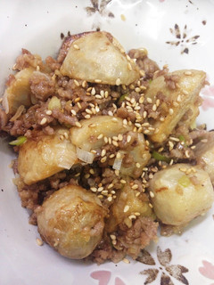 揚げ里芋のひき肉炒め-レシピのメイン写真