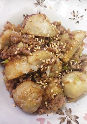 揚げ里芋のひき肉炒め-レシピのメイン写真