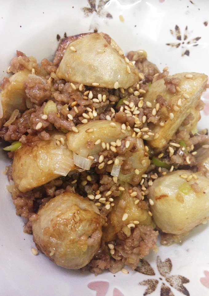 揚げ里芋のひき肉炒め-レシピのメイン写真
