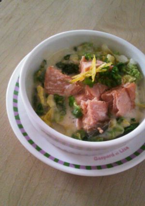 朝食の残りで…鮭と白菜のココットカマン-レシピのメイン写真