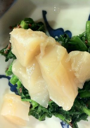 帆立のお刺身クレソンのマスタード和え-レシピのメイン写真