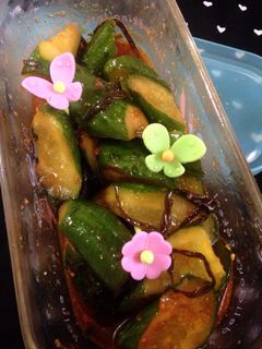 簡単!キュウリ塩昆布浅漬け(^-^)すぐ-レシピのメイン写真