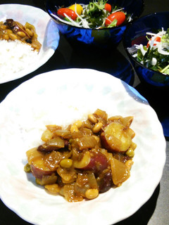子供に人気♪さつま芋とお豆のカレー-レシピのメイン写真