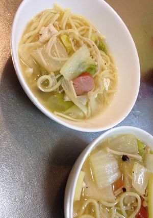 鍋の残り汁で簡単ラーメン？！-レシピのメイン写真