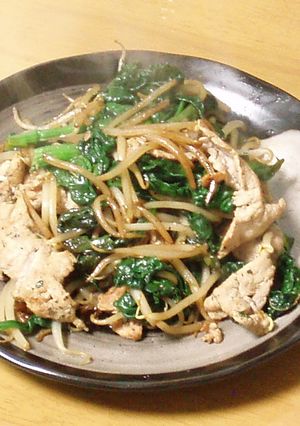 ちぢみほうれんそうの豚のしょうが焼き風-レシピのメイン写真