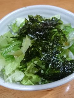 ドレッシングなし韓国海苔で簡単水菜サラダ-レシピのメイン写真