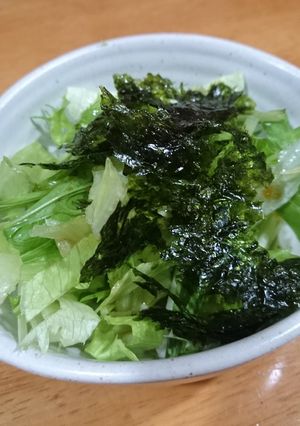 ドレッシングなし韓国海苔で簡単水菜サラダ-レシピのメイン写真