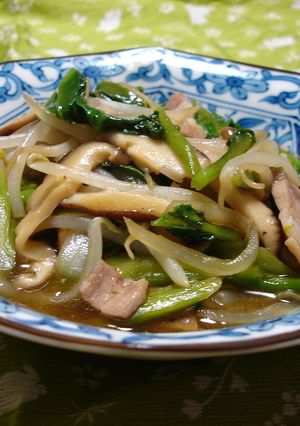 ツルムラサキ☆キレイになる野菜炒め-レシピのメイン写真