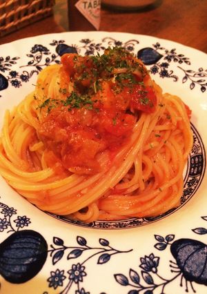 ツナトマトクリームパスタ-レシピのメイン写真