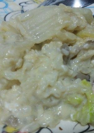 白菜ときのこのたまごミルク粥-レシピのメイン写真