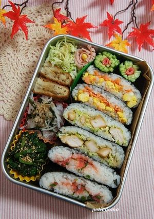 カラフルｄｅボリューミー♪おにぎらず弁当-レシピのメイン写真