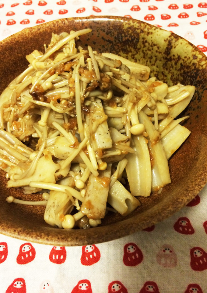 15分！蓮根とエノキのバター醤油麹炒め-レシピのメイン写真
