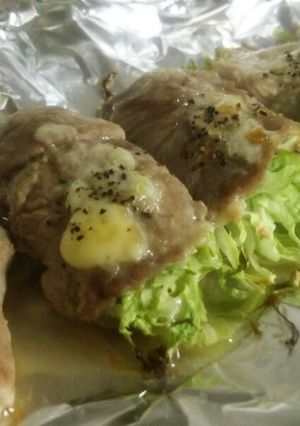 豚肉とキャベツのこんがりロール-レシピのメイン写真