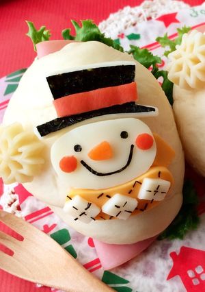 アーガイル柄で♪雪だるま☆キャラ弁-レシピのメイン写真