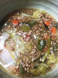 白菜とひき肉のコク旨とろとろスープ-レシピのメイン写真