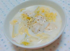 ヘルシー♡鶏ささみ肉と白菜のミルクスープ-レシピのメイン写真