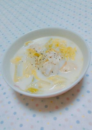 ヘルシー♡鶏ささみ肉と白菜のミルクスープ-レシピのメイン写真
