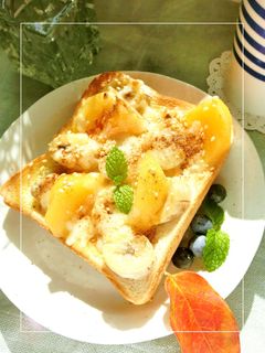 柿とバナナのチーズトースト-レシピのメイン写真