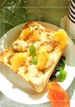 柿とバナナのチーズトースト-レシピのメイン写真