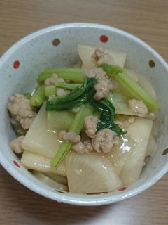 簡単!カブとひき肉和風あんかけ-レシピのメイン写真