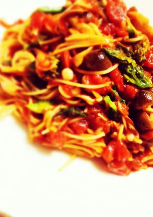 余り物野菜でトマトソースパスタ☆-レシピのメイン写真