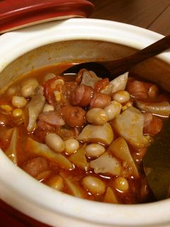 大豆とソーセージのクミン煮込み-レシピのメイン写真