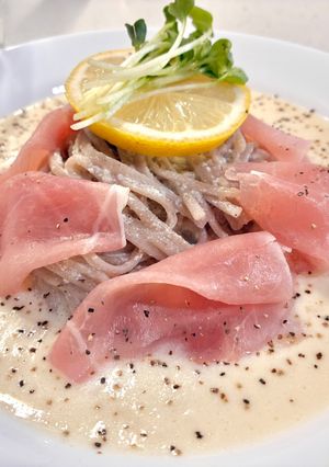 生ハムレモンクリームパスタ風お蕎麦〜♡！-レシピのメイン写真
