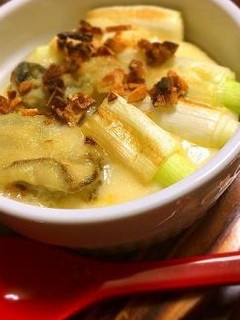 簡単!牡蠣とネギの贅沢焼きココットカマン-レシピのメイン写真