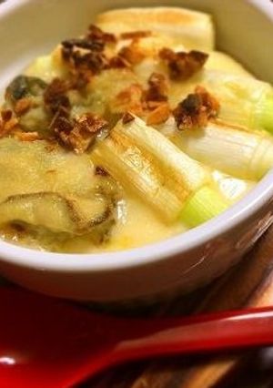 簡単！牡蠣とネギの贅沢焼きココットカマン-レシピのメイン写真