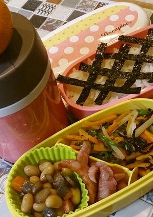 時短弁当に☆三色金平～塩昆布風～-レシピのメイン写真