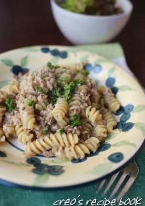 きのことひき肉の絡みパスタ-レシピのメイン写真