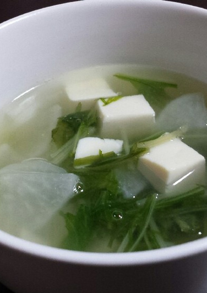 水菜と大根と豆腐のほっこり中華スープ-レシピのメイン写真