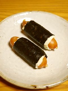 お弁当に!ウインナーのチーズ海苔巻き-レシピのメイン写真