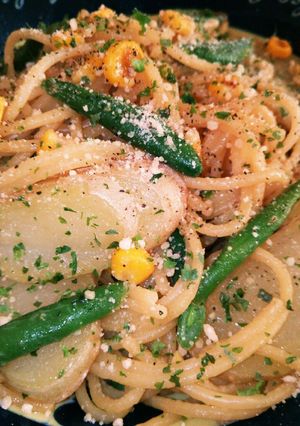 ♥簡単じゃがいもといんげんの豆乳パスタ♥-レシピのメイン写真