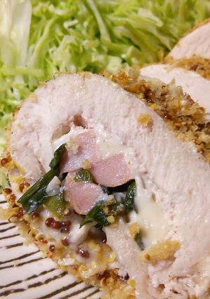 胸肉で♪巻き巻きマスタード・チキン-レシピのメイン写真