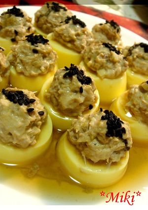 帽子でおめかし　ひとくち卵豆腐♪-レシピのメイン写真