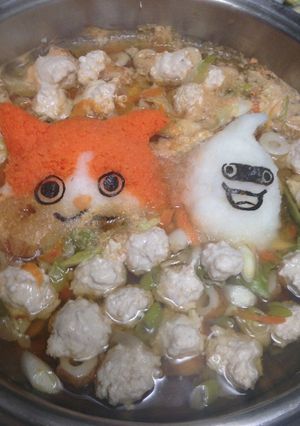 大好き♪妖怪ウォッチ☆大根おろしアート鍋-レシピのメイン写真