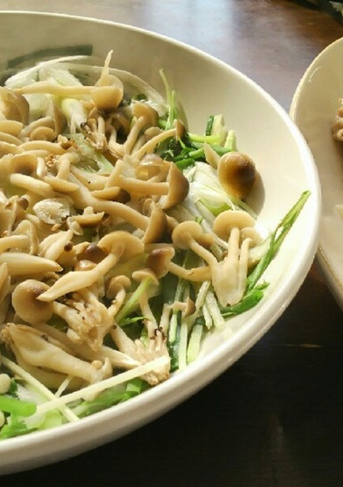 きのこと水菜の蒸し野菜 豚しゃぶのせて-レシピのメイン写真