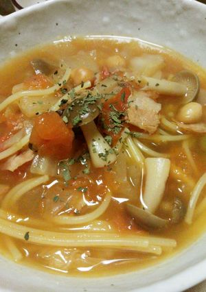 美味❤お好み焼きソースで白菜スープパスタ-レシピのメイン写真
